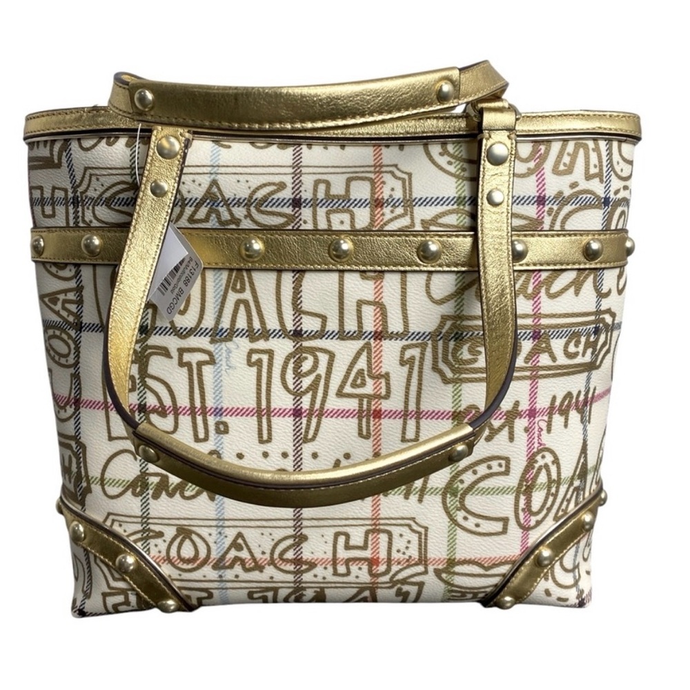 Coach 🆕 2009 Coach Heritage Tattersall Graffiti Tote  NWT Y2K limited